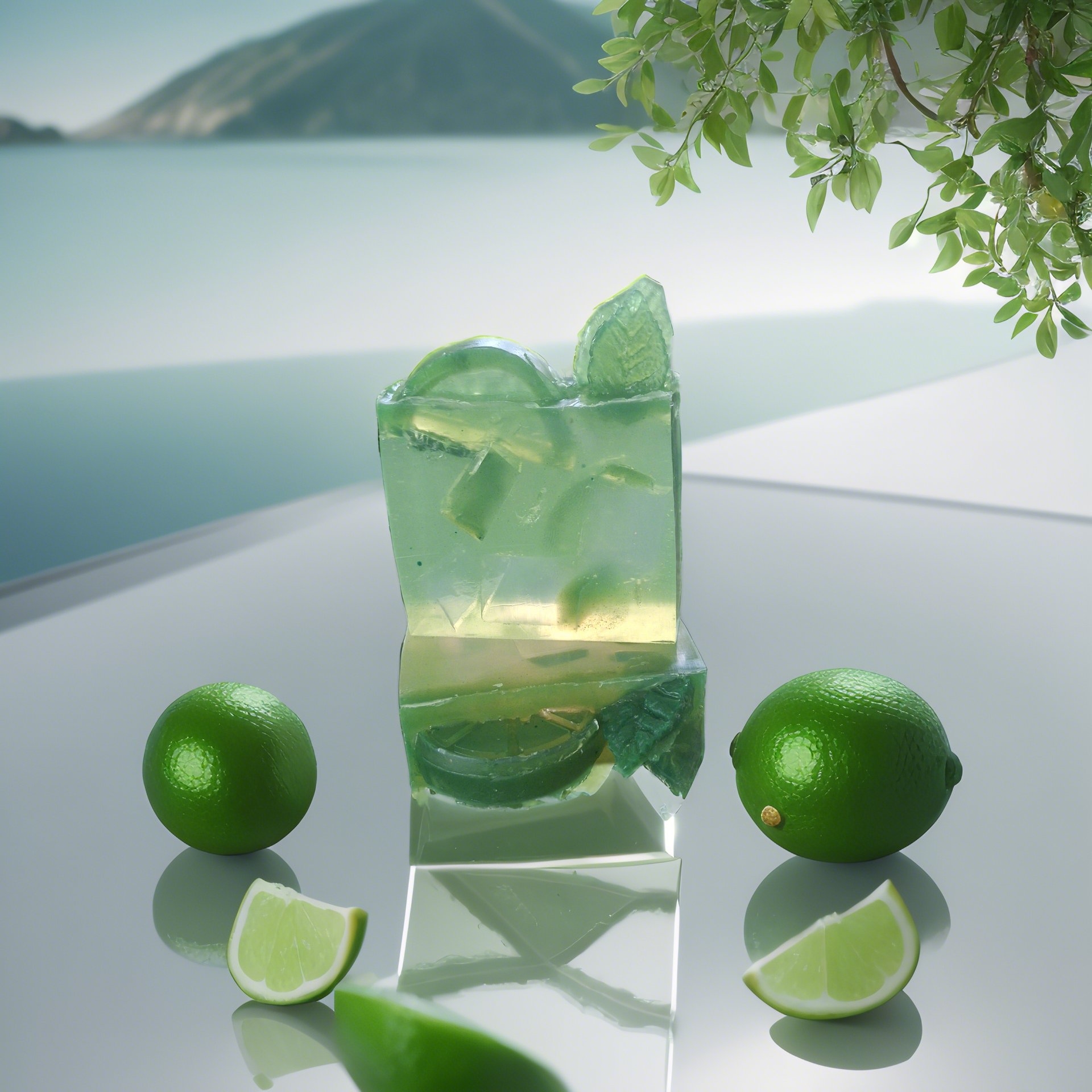 Lime and mint cocktail soap